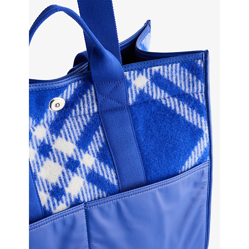 Shop Burberry Knight Pocket Woven Tote Bag