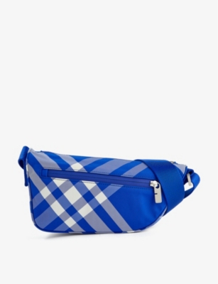 Burberry Shield Check Faux Leather Crossbody Bag In Knight