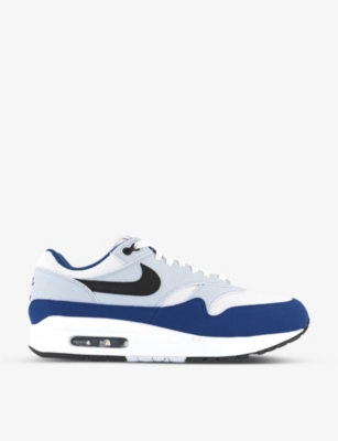 Shop Nike Mens White Black Deep Royal B Air Max 1 Leather Low-top Trainers