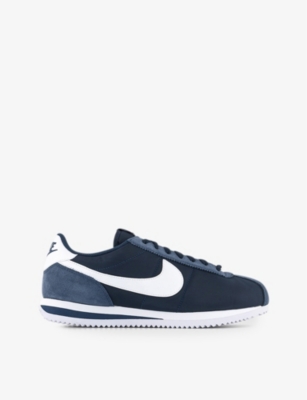 White 'cortez with 2024 navy blue swoosh