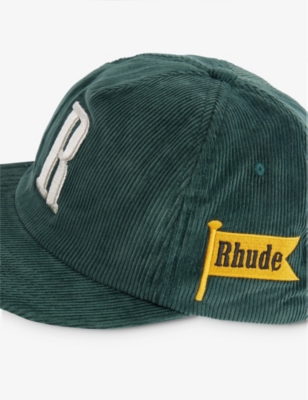Shop Rhude Lamborghini Brand-embroidered Cotton Baseball Cap In Green