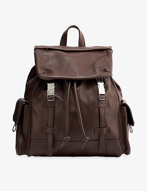 ELEVENTY: Grained-leather backpack