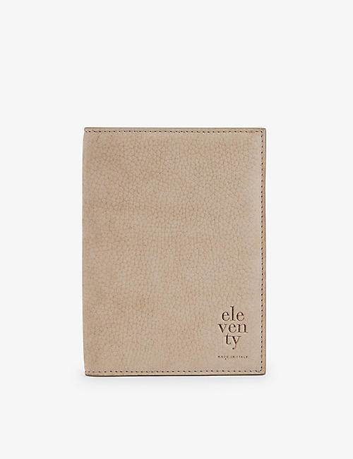 ELEVENTY: Brand-embossed grained-leather pouch