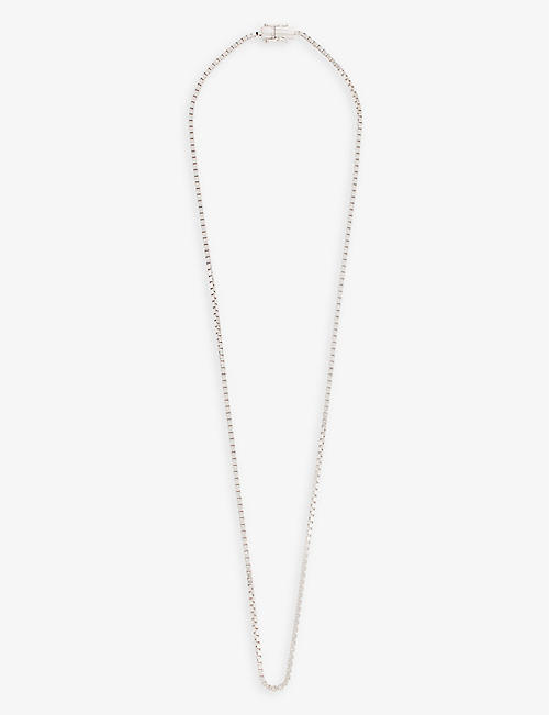 TOM WOOD: Square rhodium-plated sterling-silver necklace