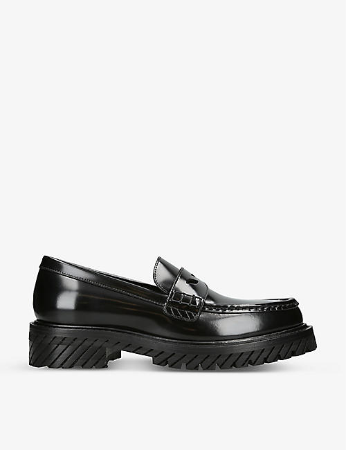 OFF-WHITE C/O VIRGIL ABLOH: Combat leather loafers