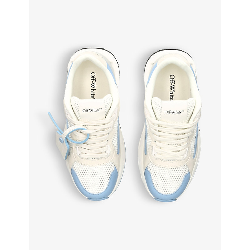 Shop Off-white Kick Off Tag-embellished Leather Low-top Trainers In White