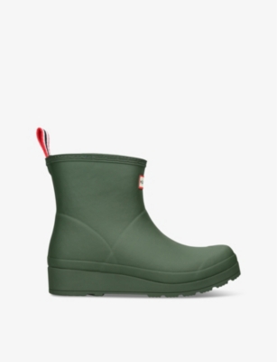 Shop Hunter Women's Green Play Borg-lined Short Rubber Wellington Boots