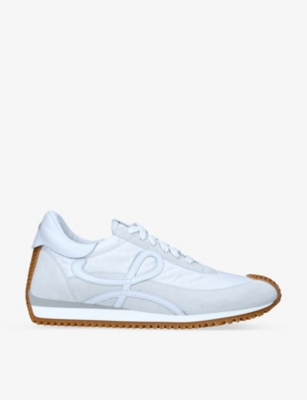 Loewe Mens White Flow Runner Anagram-motif Suede And Nylon Low-top Trainers