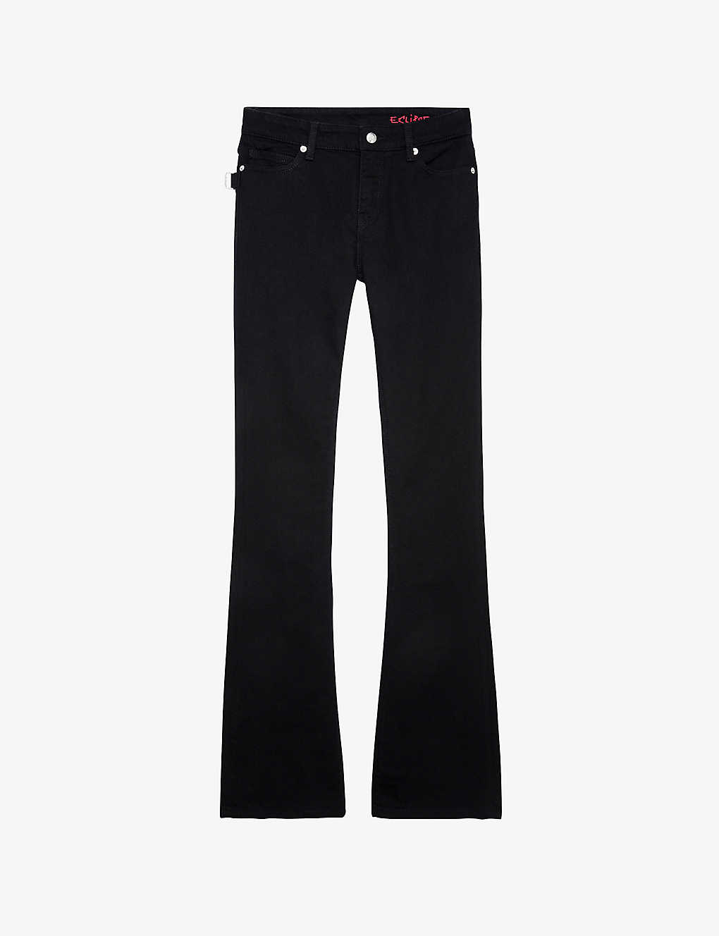 Zadig & Voltaire Zadig&voltaire Womens Noir Eclipse Flared-leg Mid-rise Stretch Organic-cotton Jeans In Black