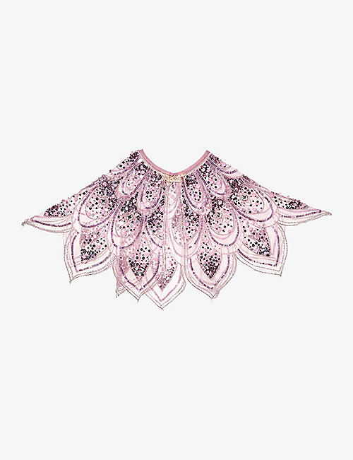 TUTU DU MONDE: Aura Glow sequin-embellished woven cape 2-11 years