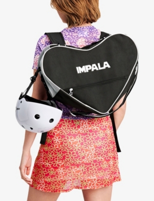 Shop Impala Skate Girls Black Kids Heart-shaped Logo-print Recycled-polyester Cross-body Bag