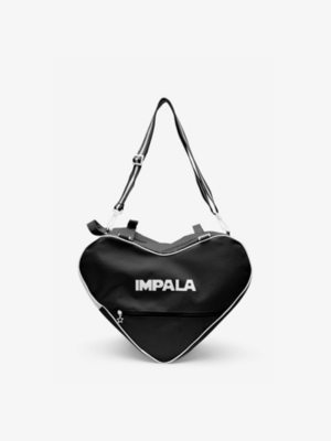 Impala Skate Girls Black Kids Heart-shaped Logo-print Recycled-polyester Cross-body Bag