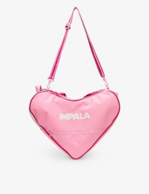 Impala Skate Girls Pink Kids Heart-shaped Logo-print Recycled-polyester Cross-body Bag