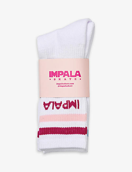 IMPALA SKATE: Pack of three stretch organic-cotton blend ankle socks