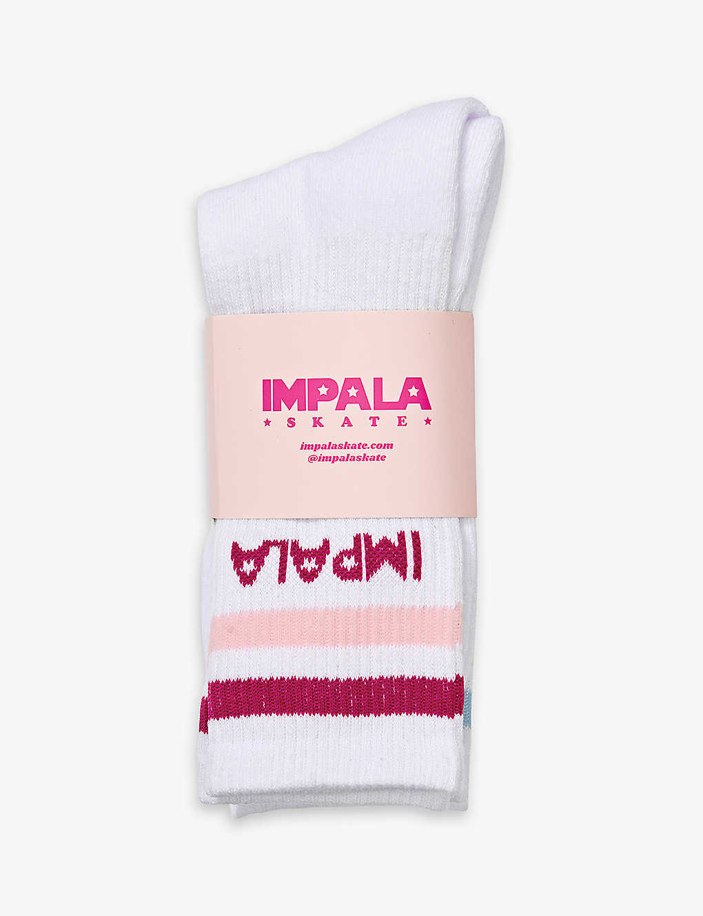 Impala Skate Girls Pastel Kids Pack Of Three Stripe-pattern Stretch Organic-cotton Blend Ankle Socks