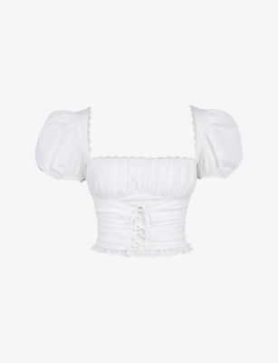 House Of Cb Samaya Corset Top In White