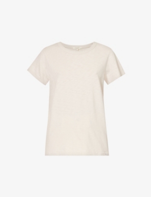 Rag & Bone The Slub Exposed-seams Organic-cotton T-shirt In Warmgry