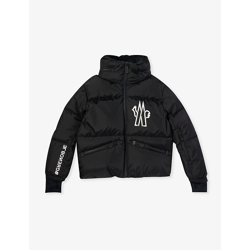 Moncler Boys Black Kids Grenoble Verdons Brand-patch Woven Jacket 6-14 Years