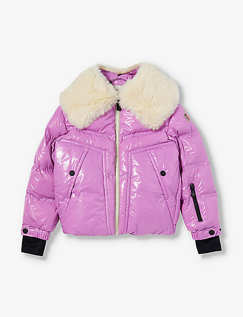 MONCLER: Logo-patch padded shell-down jacket 6-10 years