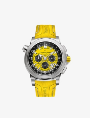 Shop Carl F Bucherer Men's Yellow 00.10620.08.93.01 Patravi Traveltec Gmt Four Seasons Stainless-steel An