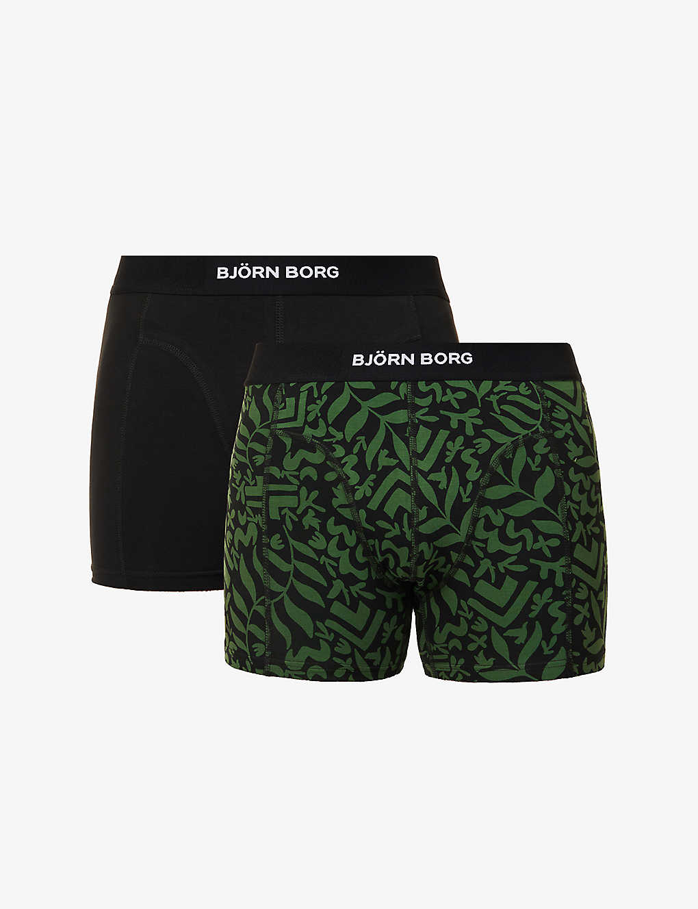 Bjorn Borg Mens Mix Branded-waistband Mid-rise Pack Of Two Organic Stretch-cotton Boxers In Multi-coloured