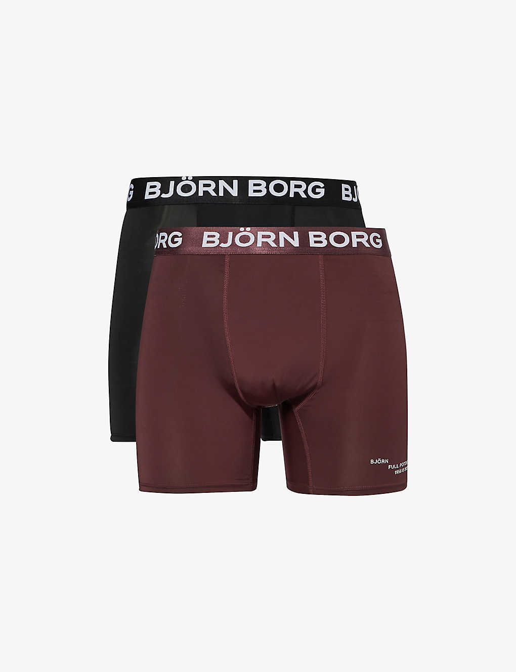 Bjorn Borg Mens Mix Performance Branded-waistband Pack Of Two Stretch Recycled-polyester Boxers