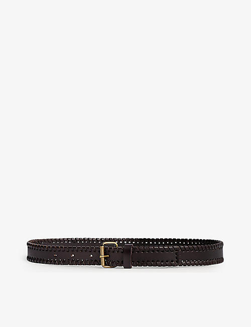 SOEUR: Wavy braided leather belt