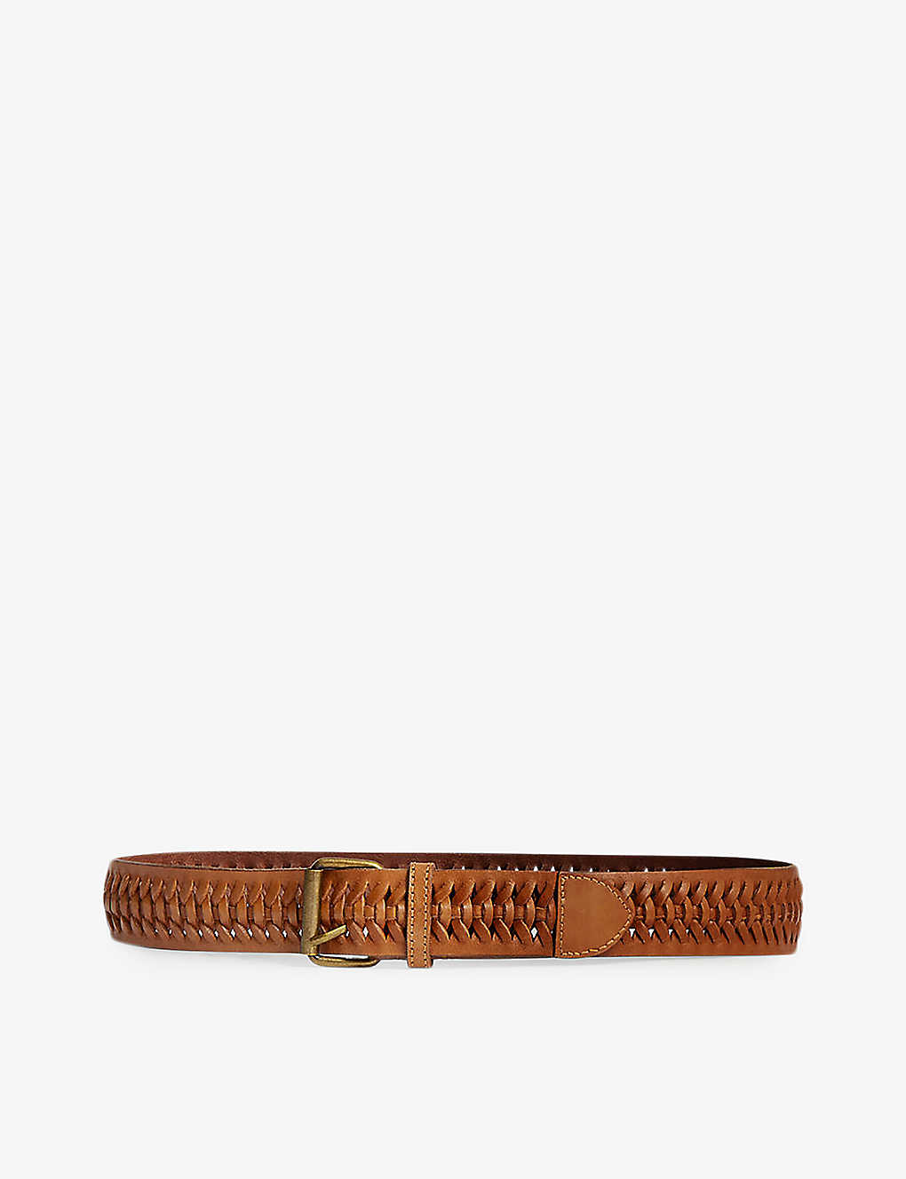 Soeur Womens Brown Vague Braided Leather Belt