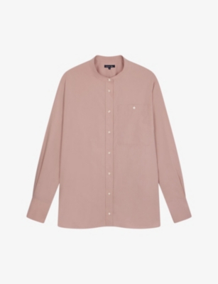 Soeur Vannes Stand-collar Buttoned-cuff Cotton Shirt In Pink
