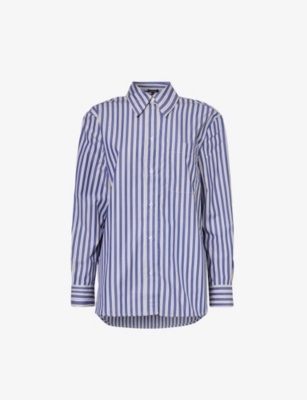 Soeur Womens Print Saphir Striped Cotton Shirt In Print