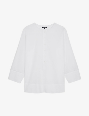 Soeur Wasabi Tiered-hem Cotton-poplin Top In White