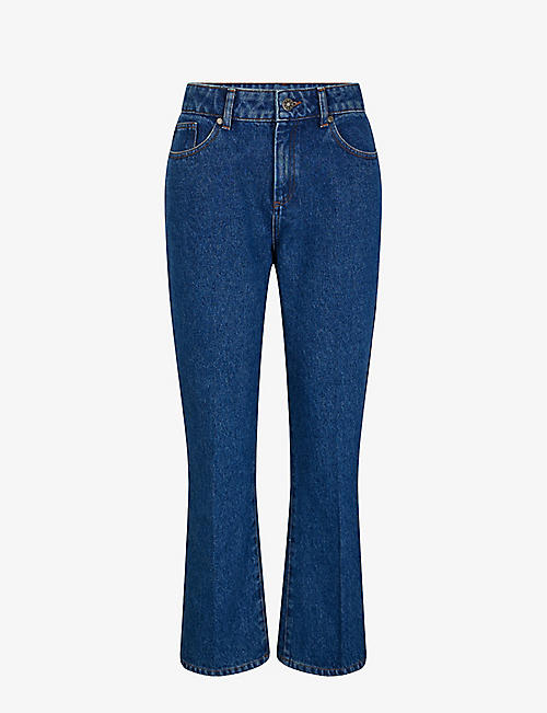 SOEUR: Francisco contrast-stitch straight-leg high-rise jeans