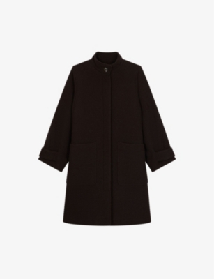SOEUR: Villanova high-neck relaxed-fit wool-blend coat