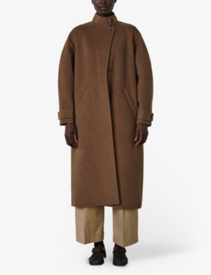 Soeur Womens Chesnut Vancouver High-neck Wool-blend Coat In Chesnut