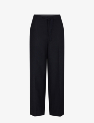 Soeur Sarajevo Straight-leg Mid-rise Woven Trousers In Navy