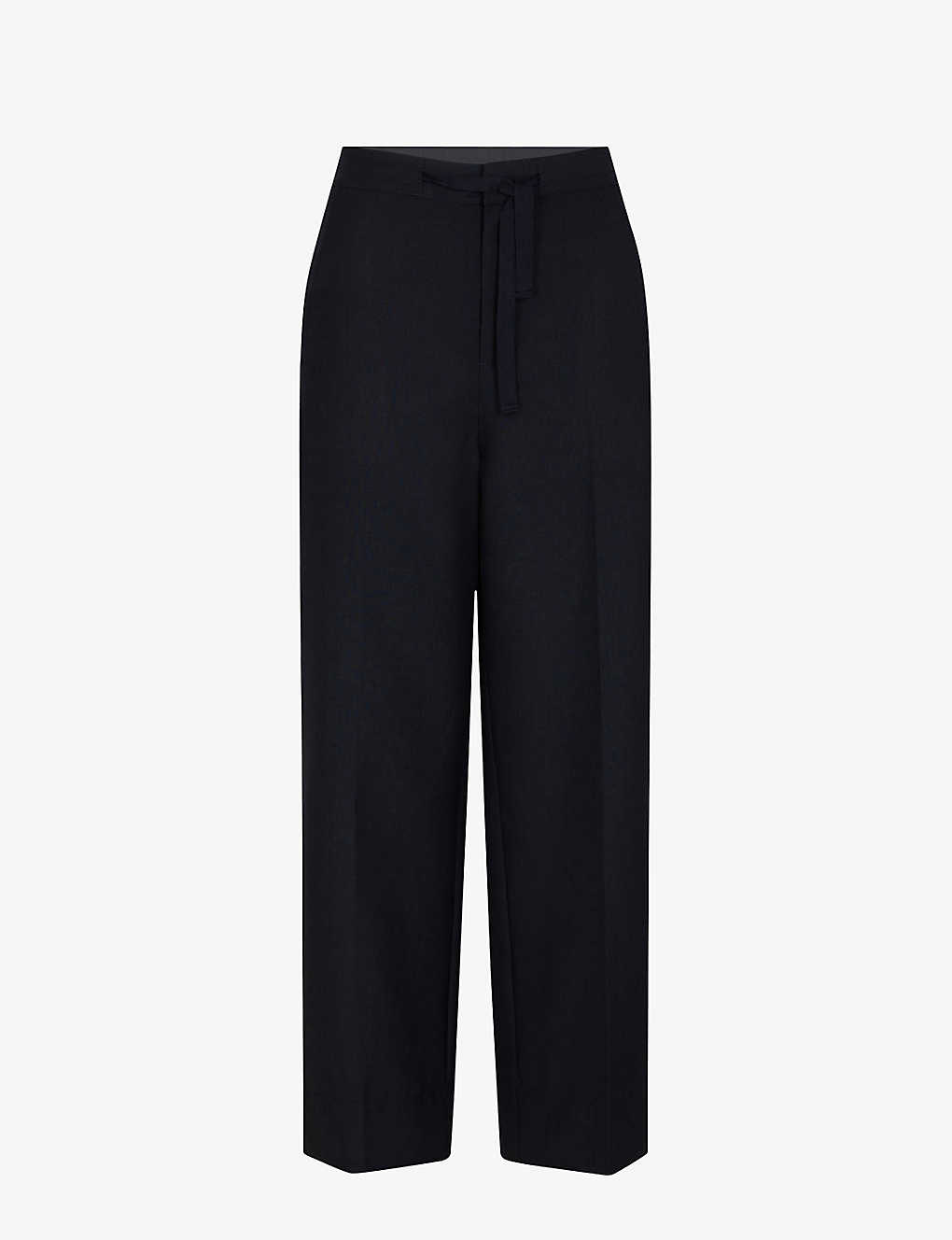 Soeur Sarajevo Straight-leg Mid-rise Woven Trousers In Navy