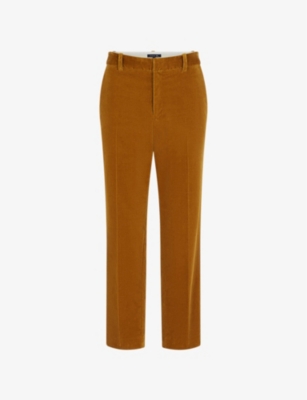 Shop Soeur Vianney High-rise Straight-leg Cord Stretch-cotton Trousers In Brown