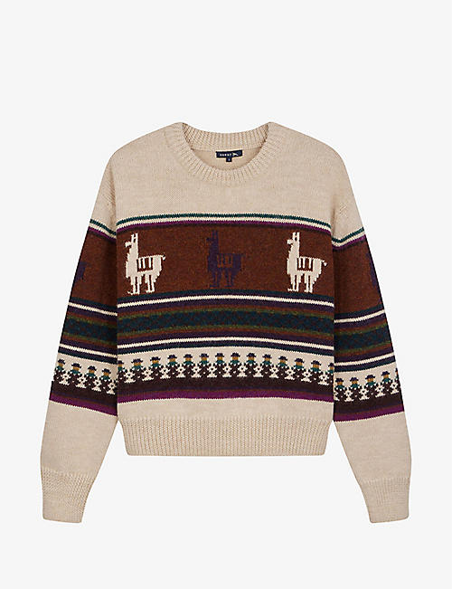 SOEUR: Vivien graphic-knit regular-fit wool-blend jumper