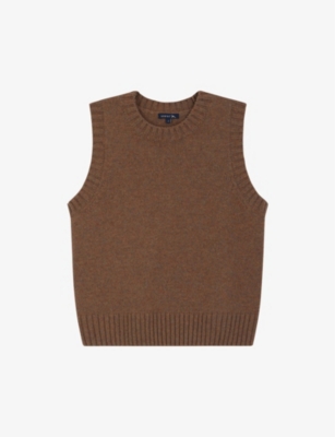 SOEUR: Namaste ribbed-collar wool-blend sweater vest