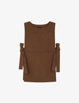 Soeur Womens Chesnut Vertue Brushed-texture Wool-blend Jumper In Brown