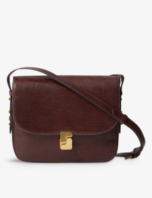 Soeur Womens Brown Belissima Maxi Leather Cross-body Bag