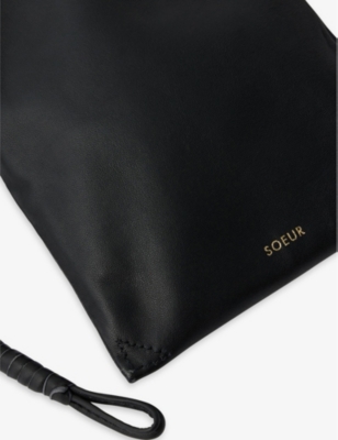 Shop Soeur Womens Black Viana Leather Pouch 1 Size