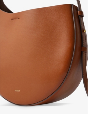 Shop Soeur Brown Winona Leather Shoulder Bag