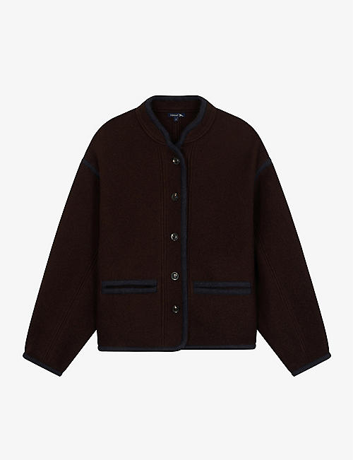 SOEUR: Olympe cropped boxy-fit wool jacket