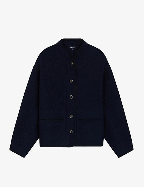 SOEUR: Olympe cropped boxy-fit wool jacket