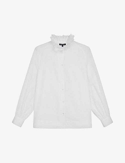 SOEUR: Villandry stand-collar regular-fit cotton-poplin shirt