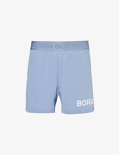 BJORN BORG: Borg brand-print stretch-recycled polyester shorts