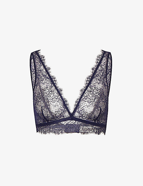 LOVE STORIES: Cherie lace-embellished stretch recycled polyamide-blend bralette