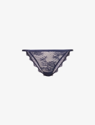 Love Stories Womens Black Romeo Floral-embroidered Stretch  Recycled-polyamide Bra