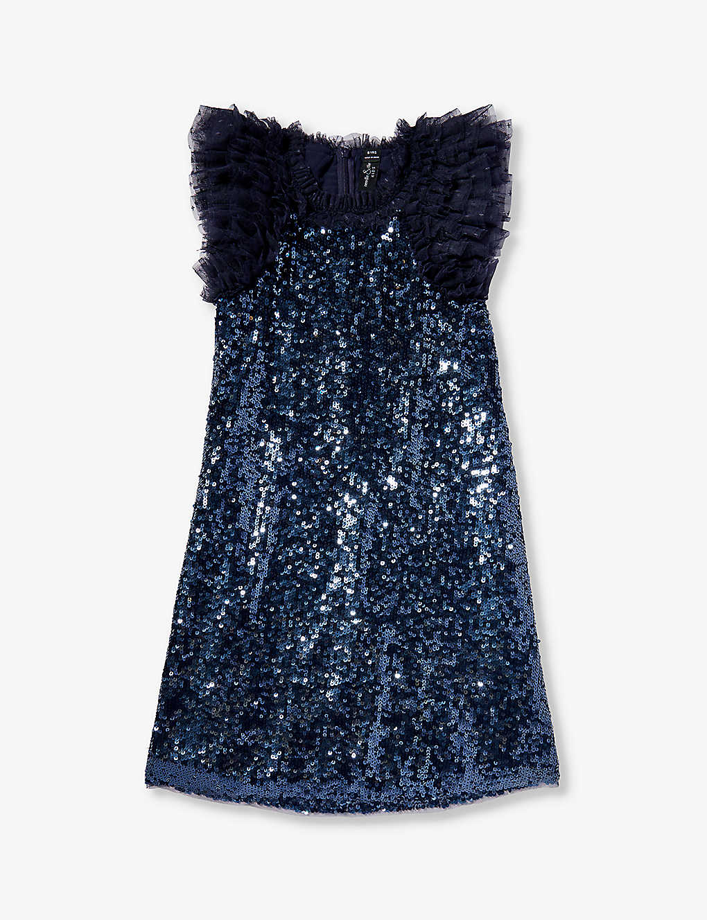 Needle & Thread Needle And Thread Girls Navy Nvy Kids Stephanie Sequin-embellished A-line Recycled-polyester Dress 4